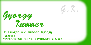 gyorgy kummer business card